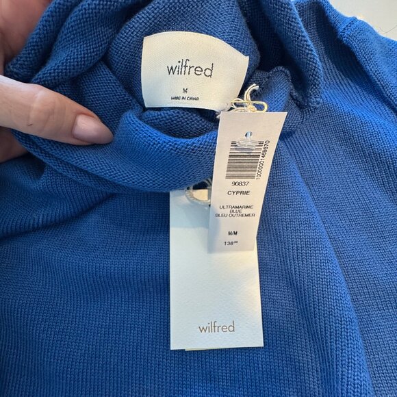 NWT Aritzia Wilfred Cyprie Sweater merino wool Ultramarine Blue (Medium) - Picture 3 of 4